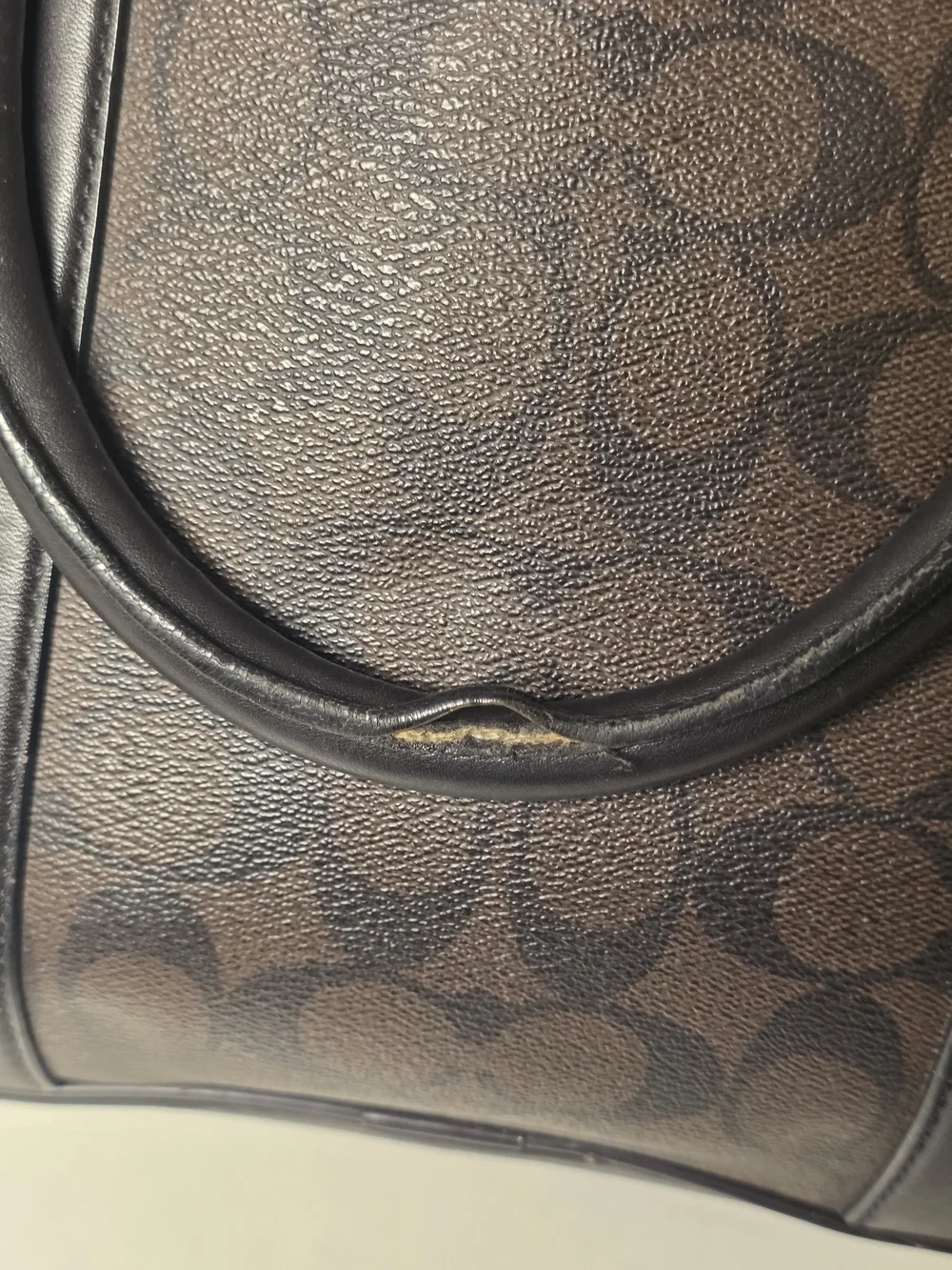 Coach Dark Brown Signature Canvas Leather Briefcase
